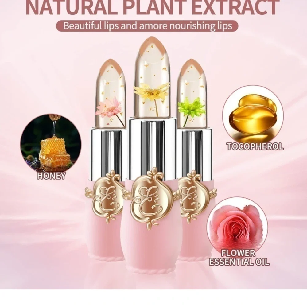 FLOWER Jelly Lipstick Set Temperature Change Moisturizer Color Change Li…